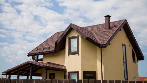 Металлочерепица классик GL 0,5 Atlas с пленкой RAL 8017 шоколад