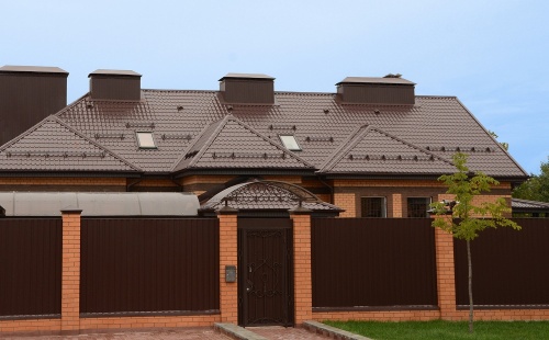Металлочерепица Камея GL 0,5 Velur20 RAL 8017 шокола